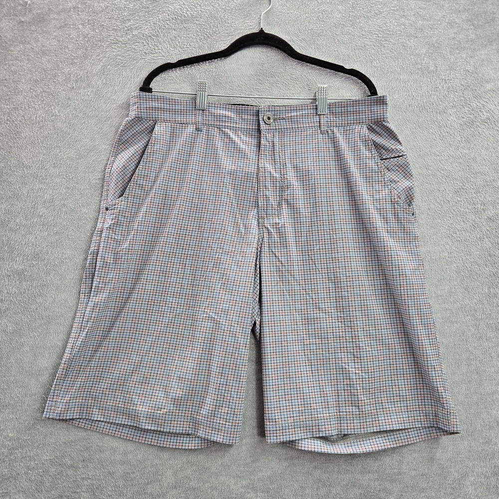 Lululemon‎ Men Shorts 36 Gray Plaid Chino High Rise Pockets Adult 11" Inseam